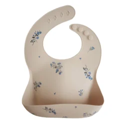 Mushie Silicone Bib - Lilac Flowers